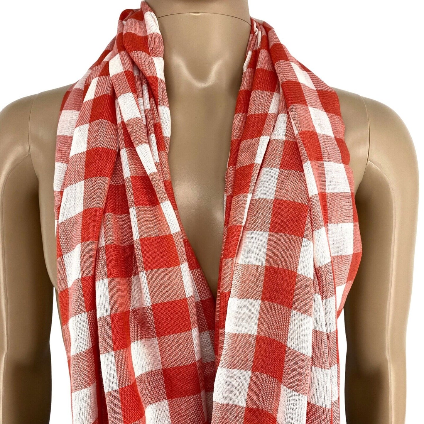 NUFTGOLD Red Plaid Scarf Shawl