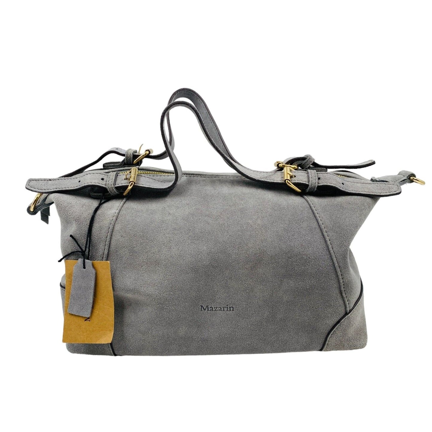 MAZARIN Sac en cuir suédé gris sac à main sac à bandoulière