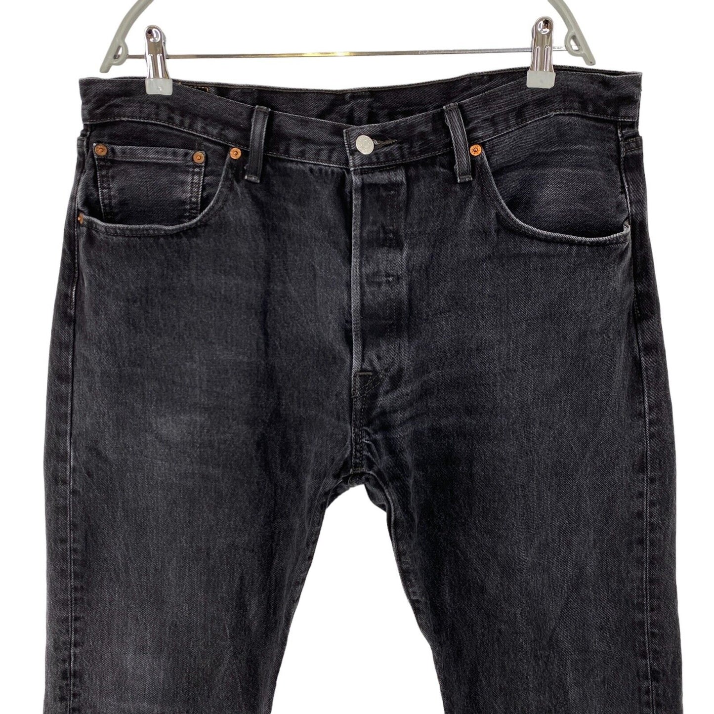 Levi's 501 Schwarze Original-Jeans in normaler gerader Passform, W38 L24