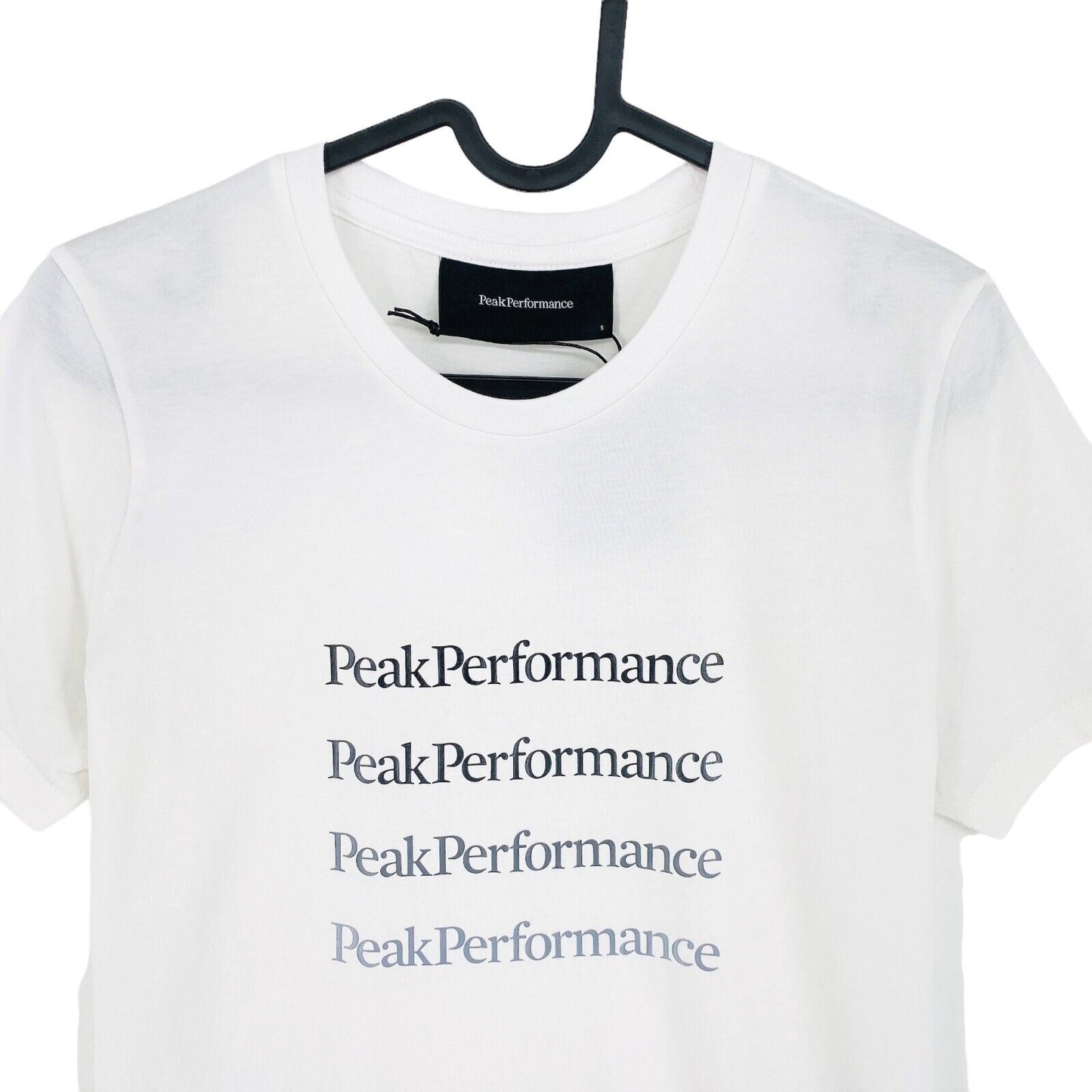 Peak Performance White Ground Logo T Shirt Size S