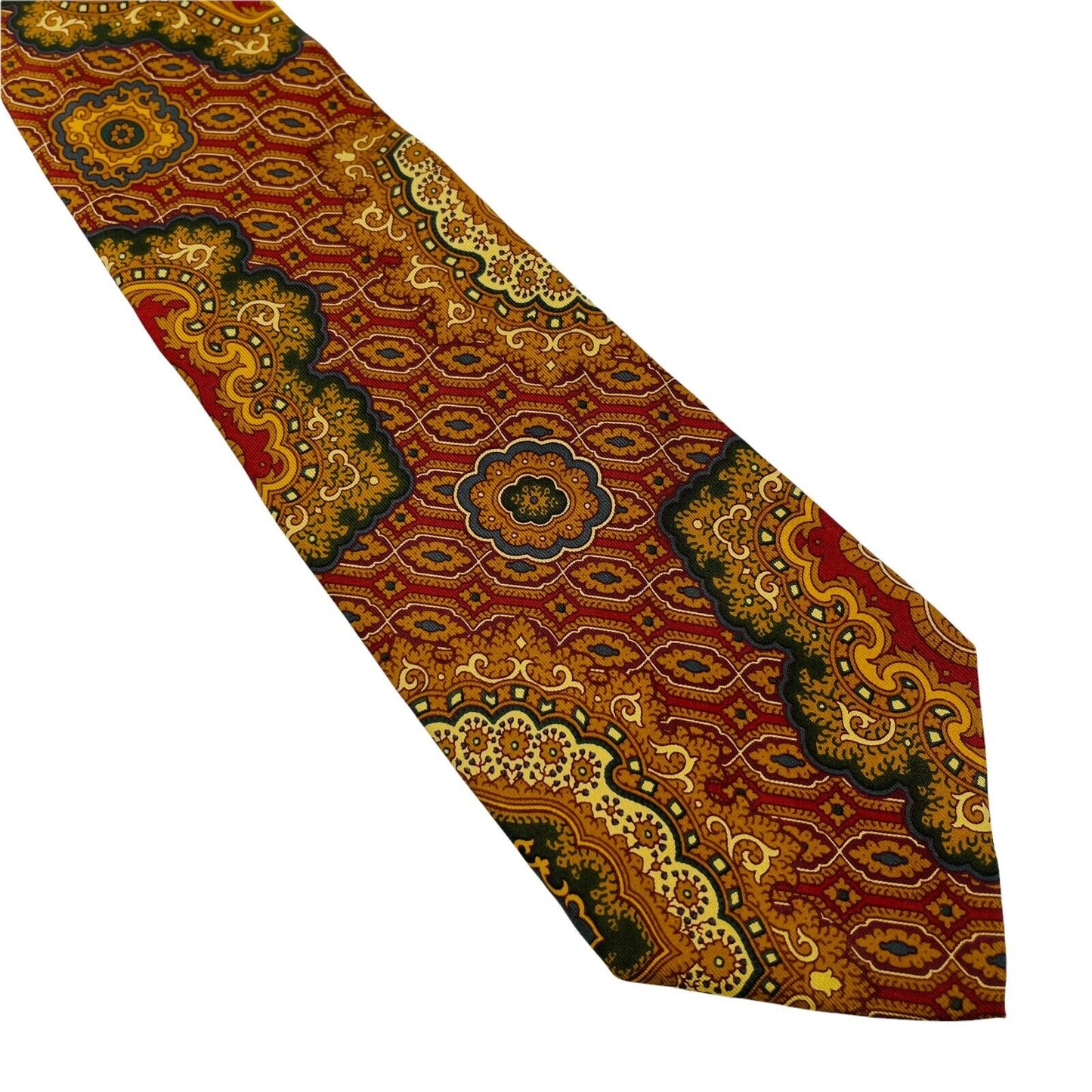 GANT Vintage Brown Ornamented 100% Silk Hand Made Tie