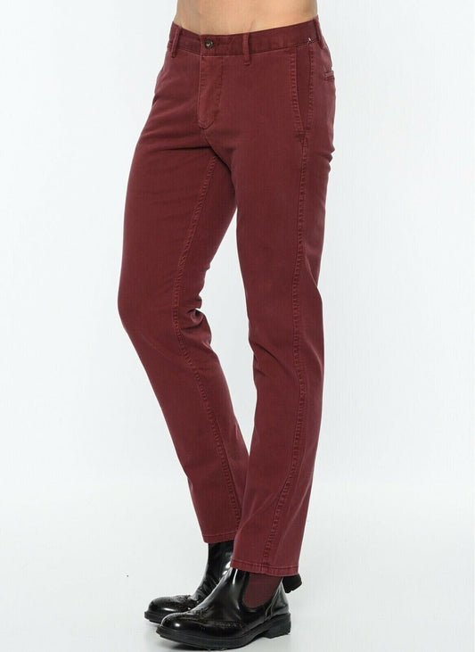 DOCKERS The Broken In Bordeaux Dark Red Slim Tapered Fit Pants Trousers W29 L32