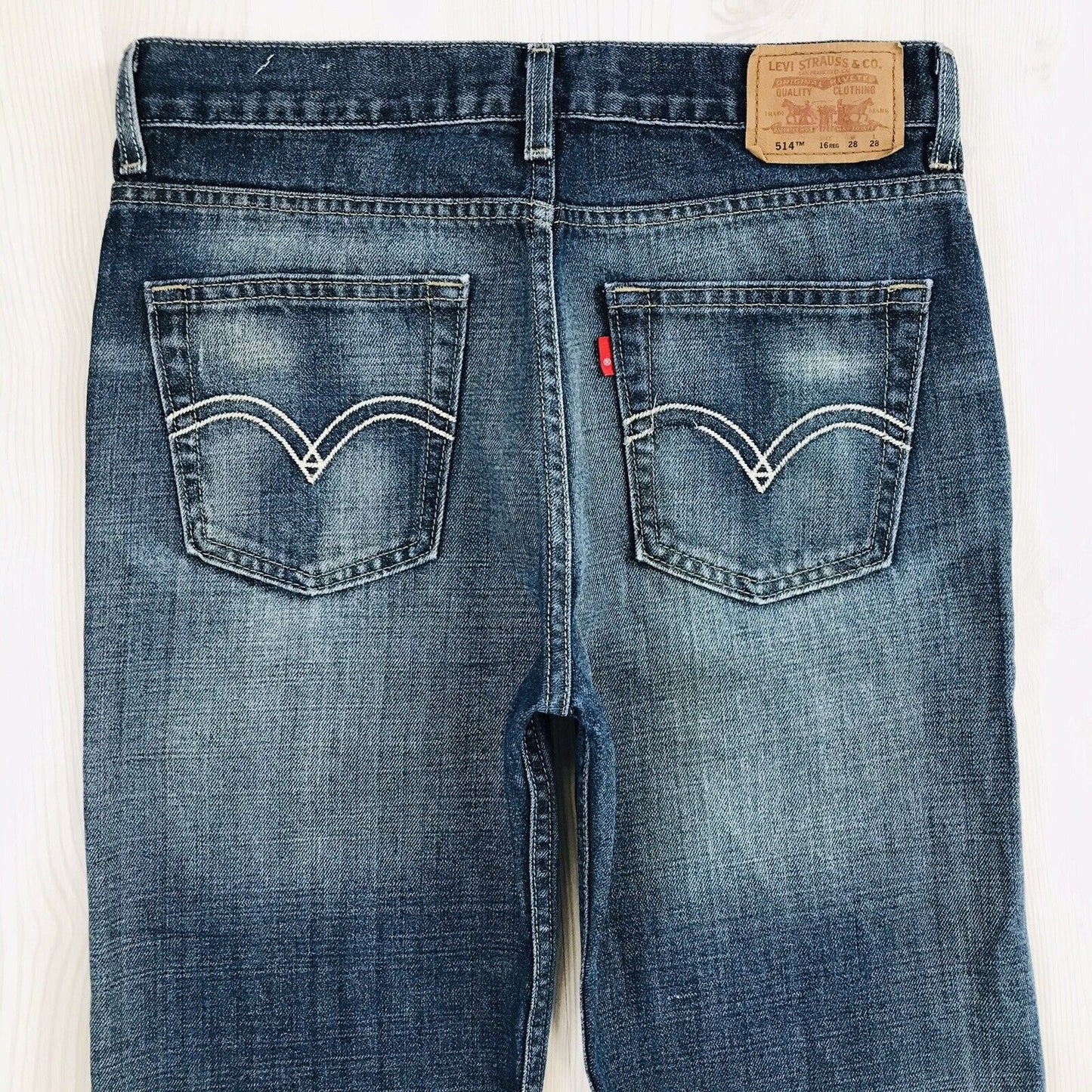 Vintage Levi's 514 Boys Blue Slim Straight Fit Jeans 16 Reg / W28 L28