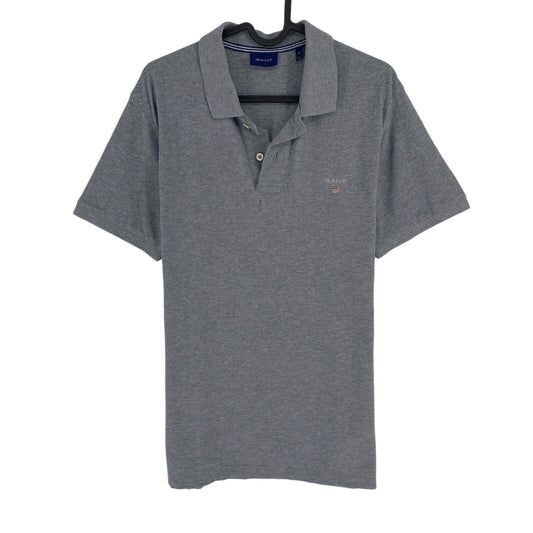 GANT Men Grey Pique Short Sleeve Polo Shirt Size M