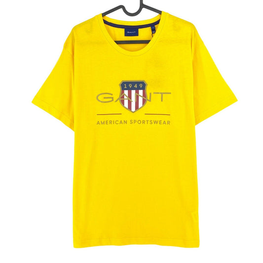 GANT Yellow Archive Shield Crew Neck T Shirt Size L