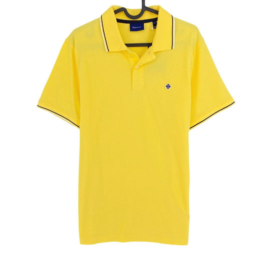 GANT Yellow Contrast Tipping Pique Rugger Polo Shirt Size M