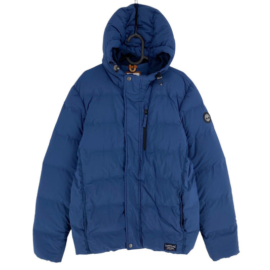 Timberland Marineblaue Daunen-Pufferjacke mit Kapuze, Größe S