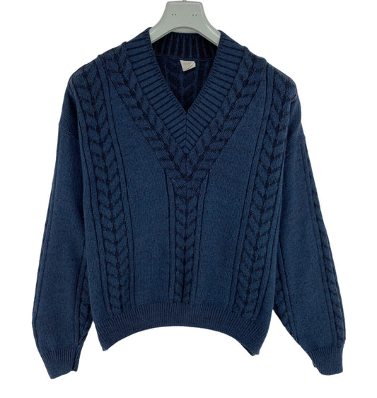 Cosby vintage Rétro années 90 Bleu Marine Pull Pull Taille EU 56 UK/US 46