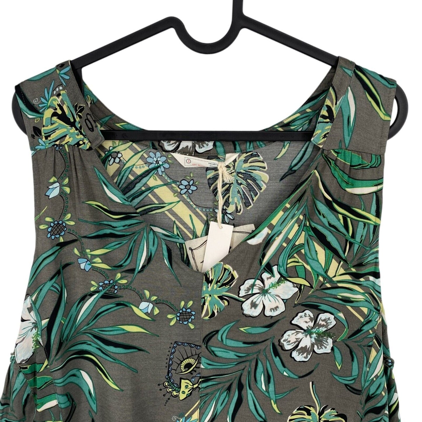 ODD MOLLY Women Green Passionista Sleeveless Blouse Size 1 / S