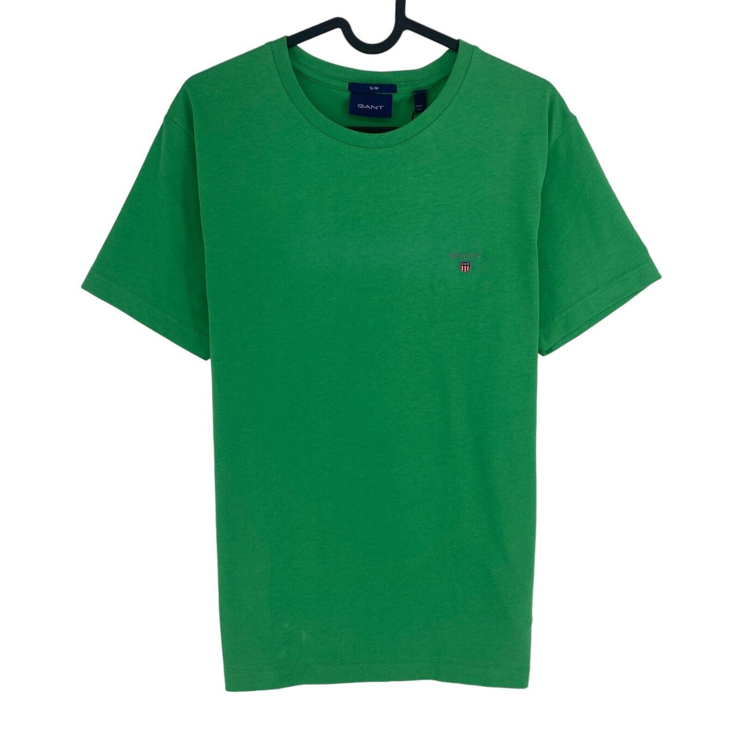 GANT Men Mid Green Original Slim Fit Crew Neck Short Sleeves T Shirt Size M