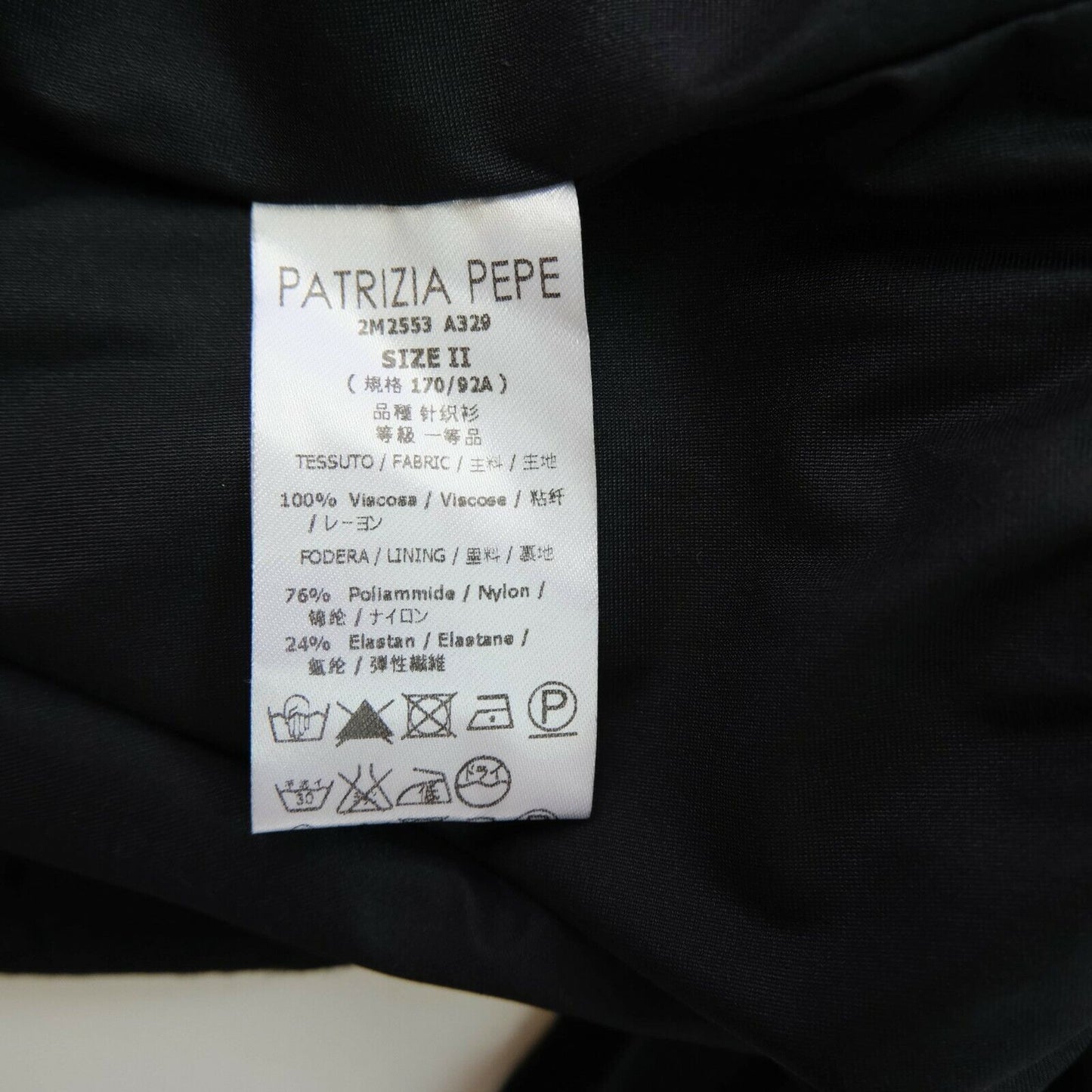 PATRIZIA PEPE Black Round Neck Long Sleeves T Shirt Top Size 2 - L