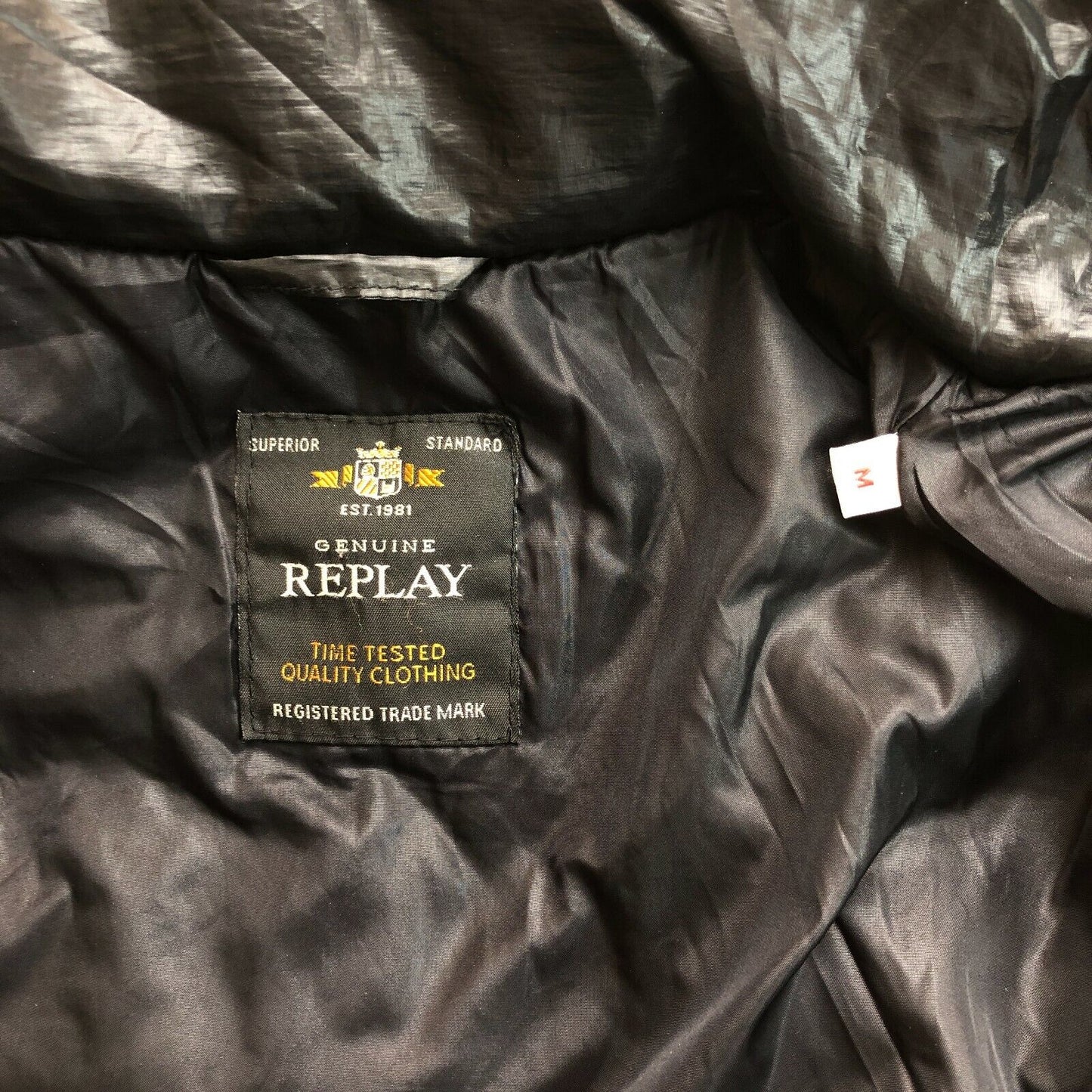 REPLAY Black Exclusive Down Puffer Jacket Coat Size M