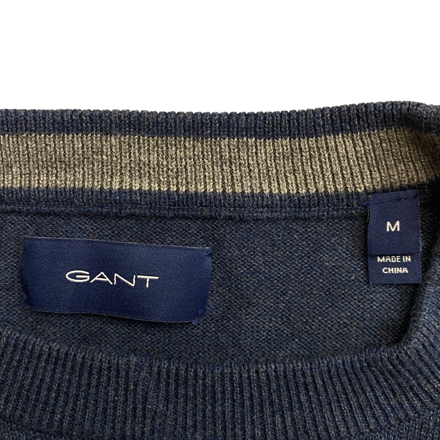 GANT Dark Blue Cotton Crew Neck Sweater Jumper Size M