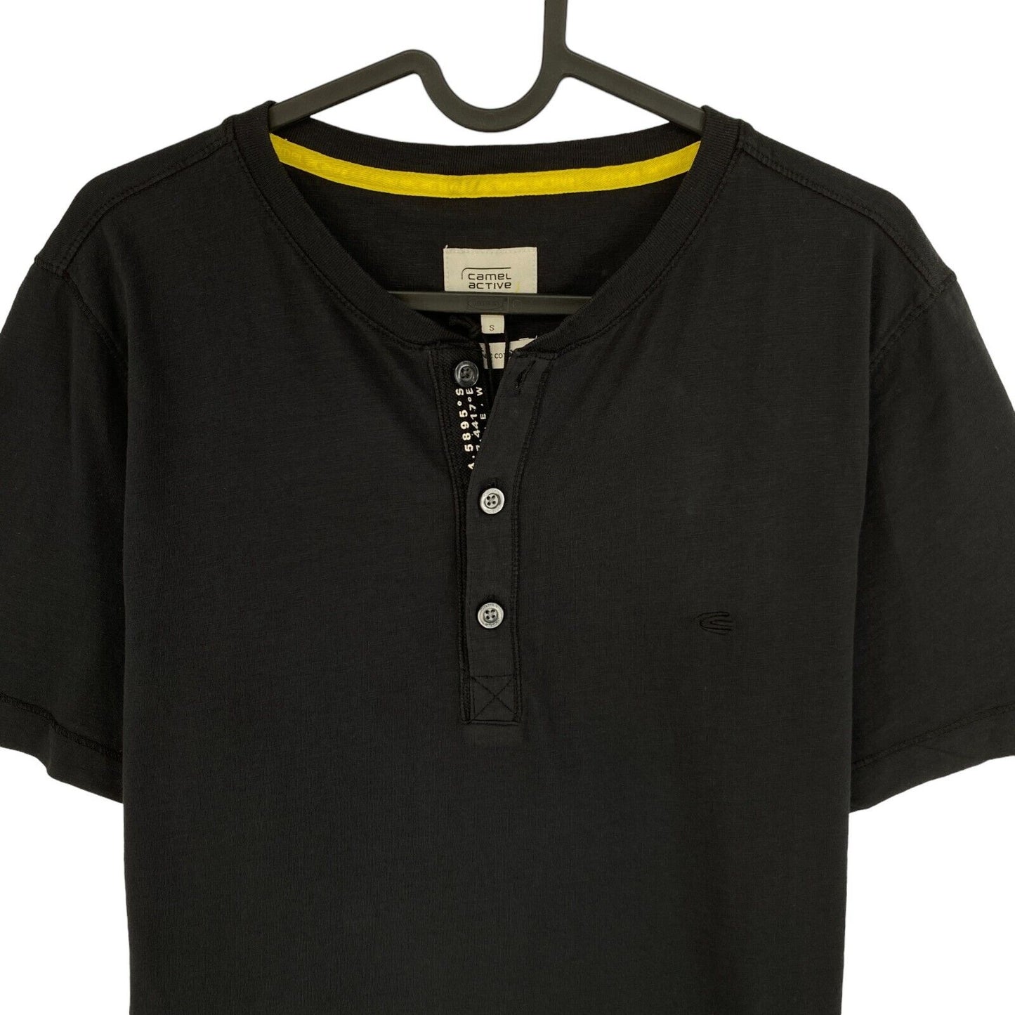 CAMEL ACTIVE T-shirt noir à col Henley Taille S