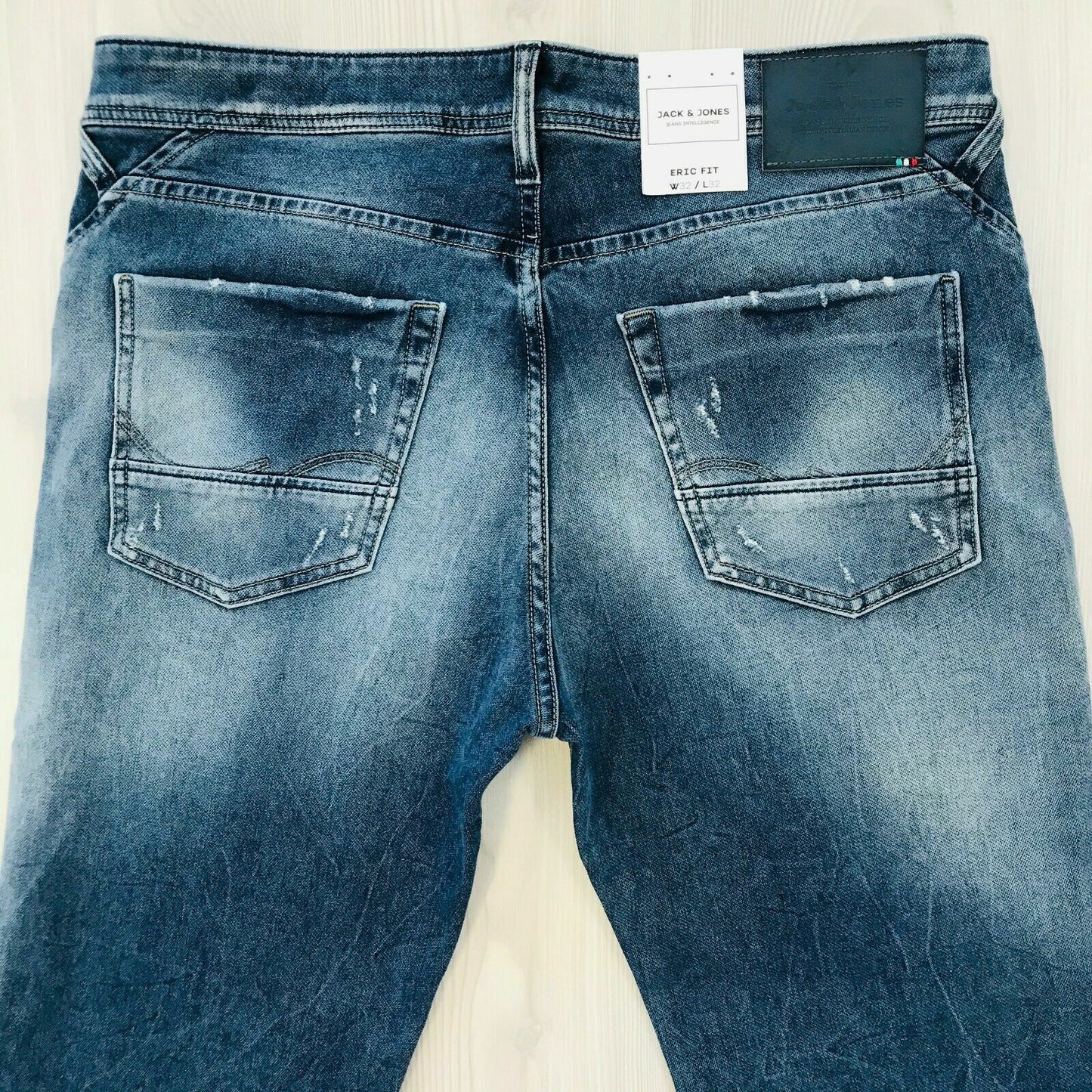 Jack & Jones Men‘s ERIC Tapered Fit Blue Jeans Size W32 L32