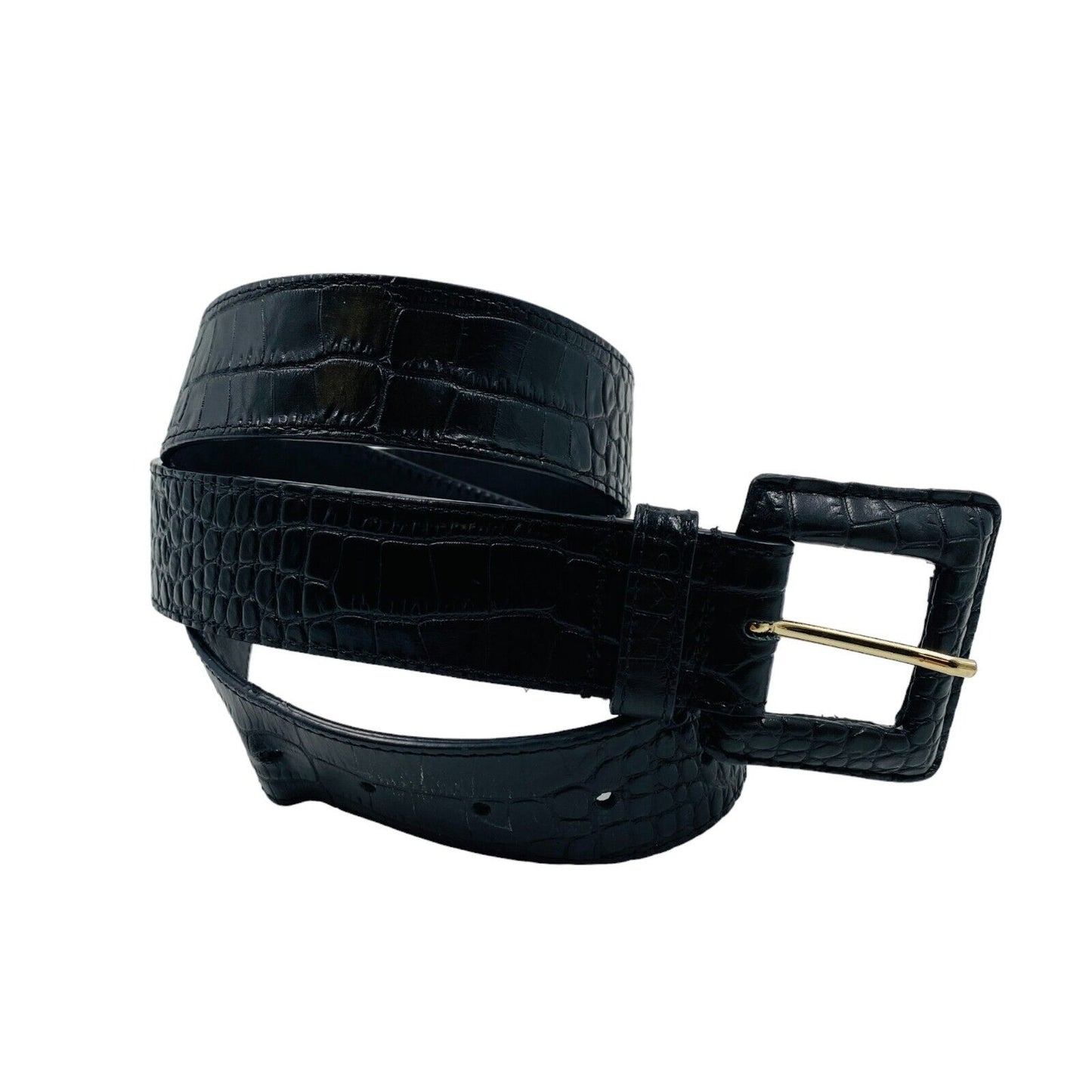 GANT Ceinture pour femme 100 % cuir gaufré noir Taille 85 cm 34 po.