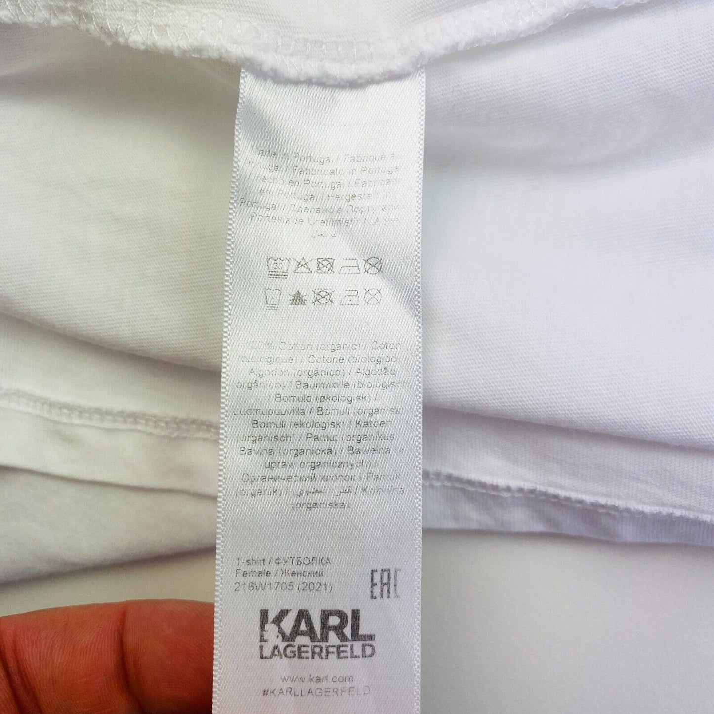 Karl Lagerfeld White Ikonik Karl Outline Crew Neck T Shirt Size XS