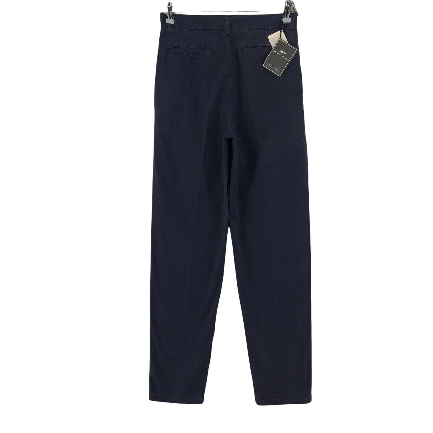 BLANC BLEU Women Dark Blue Relaxed Tapered Fit Trousers EUR 40 W30