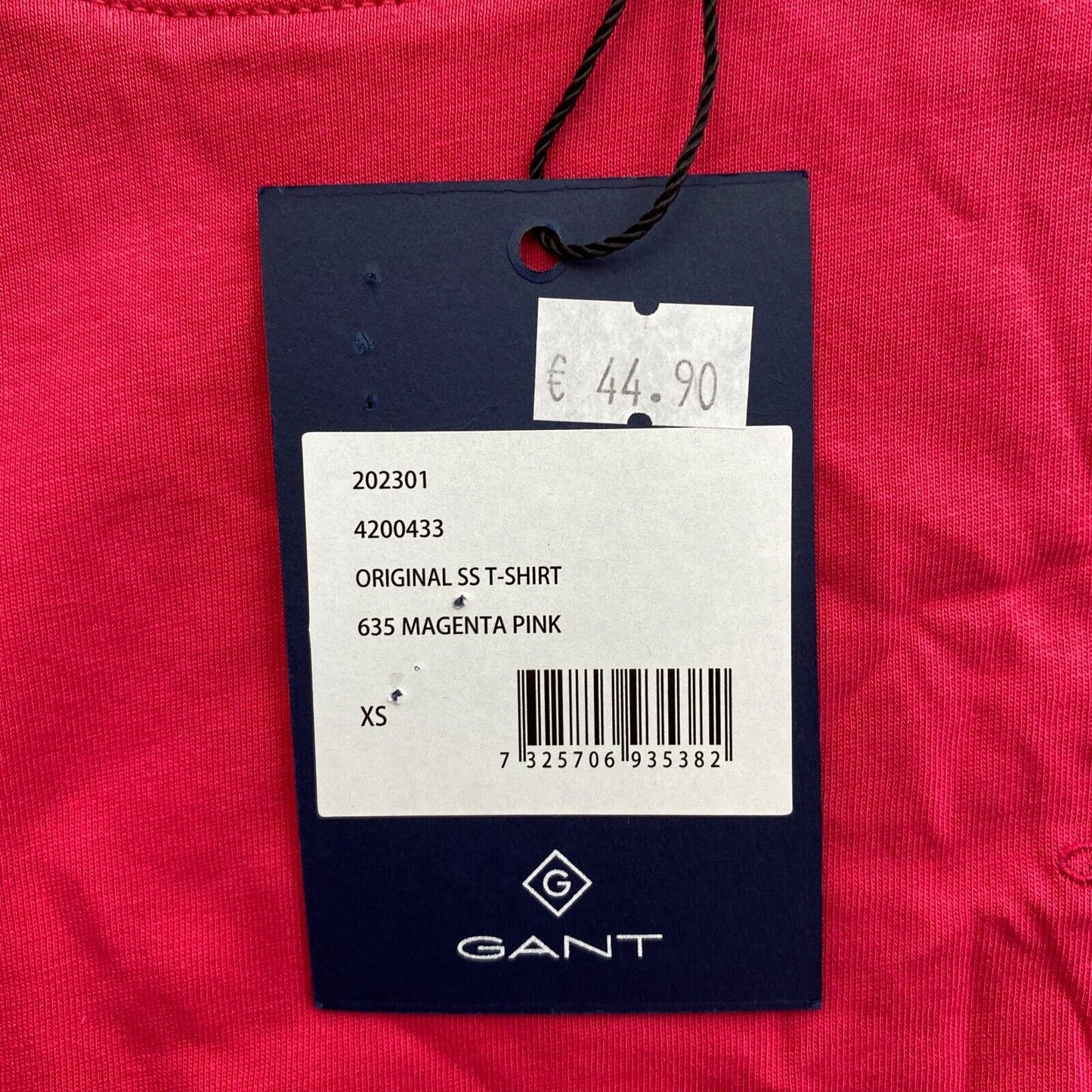 GANT Women Pink Original Crew Neck Short Sleeves T Shirt Size XS