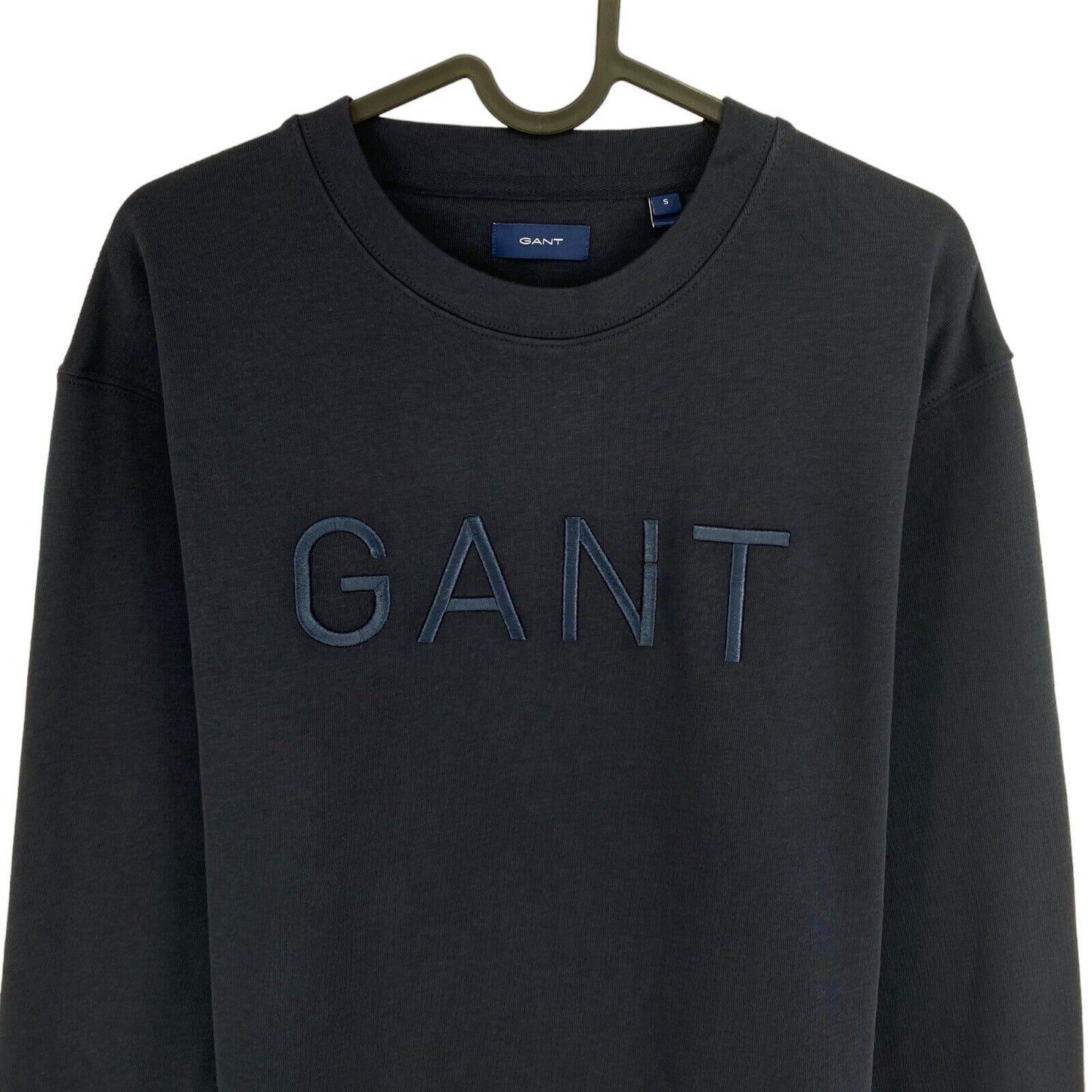 GANT Navy Blue Tonal Logo Crew Neck Sweater Jumper Size S