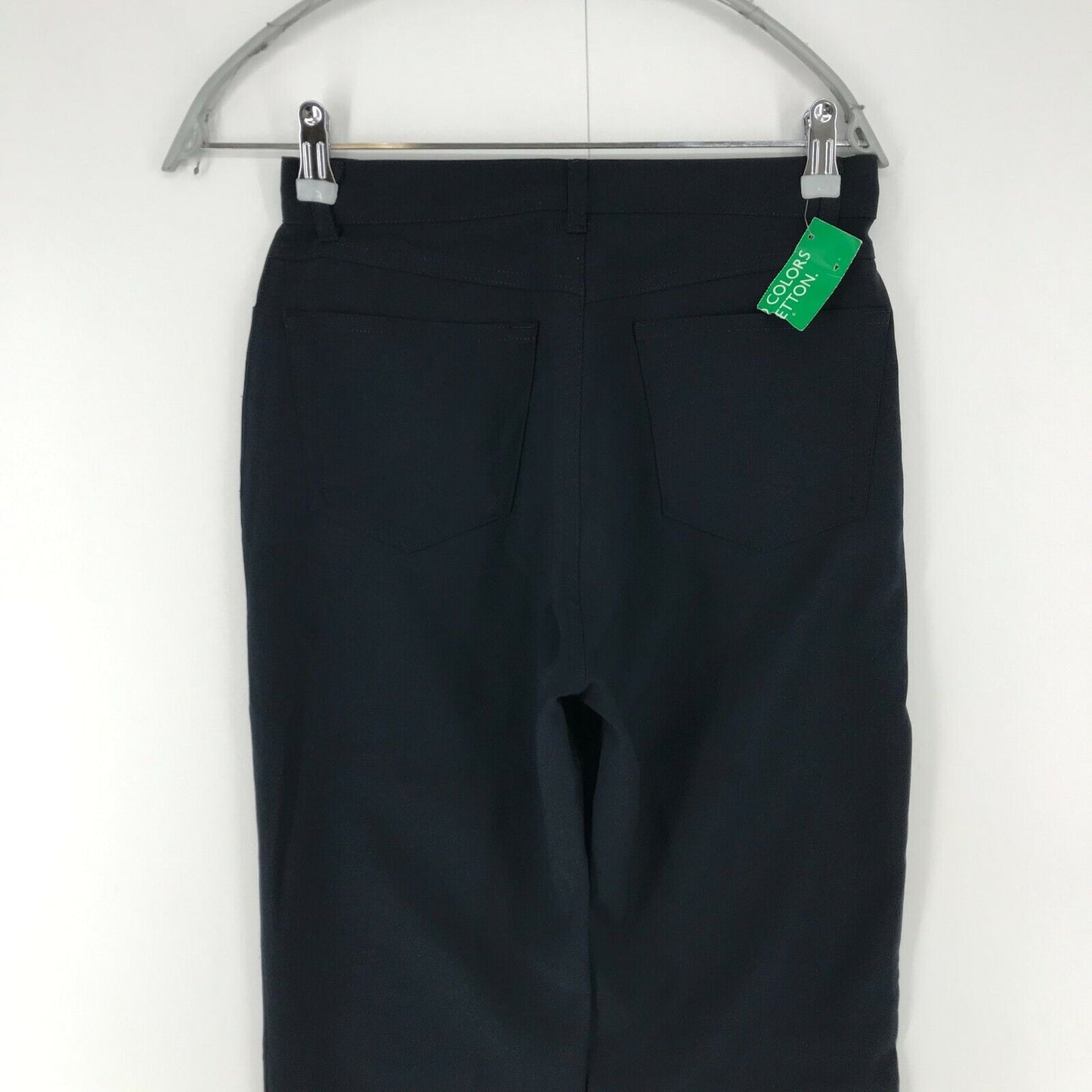 UNITED COLORS OF BENETTON Women Dark Blue Regular Tapered Fit Trousers EU 42 W27