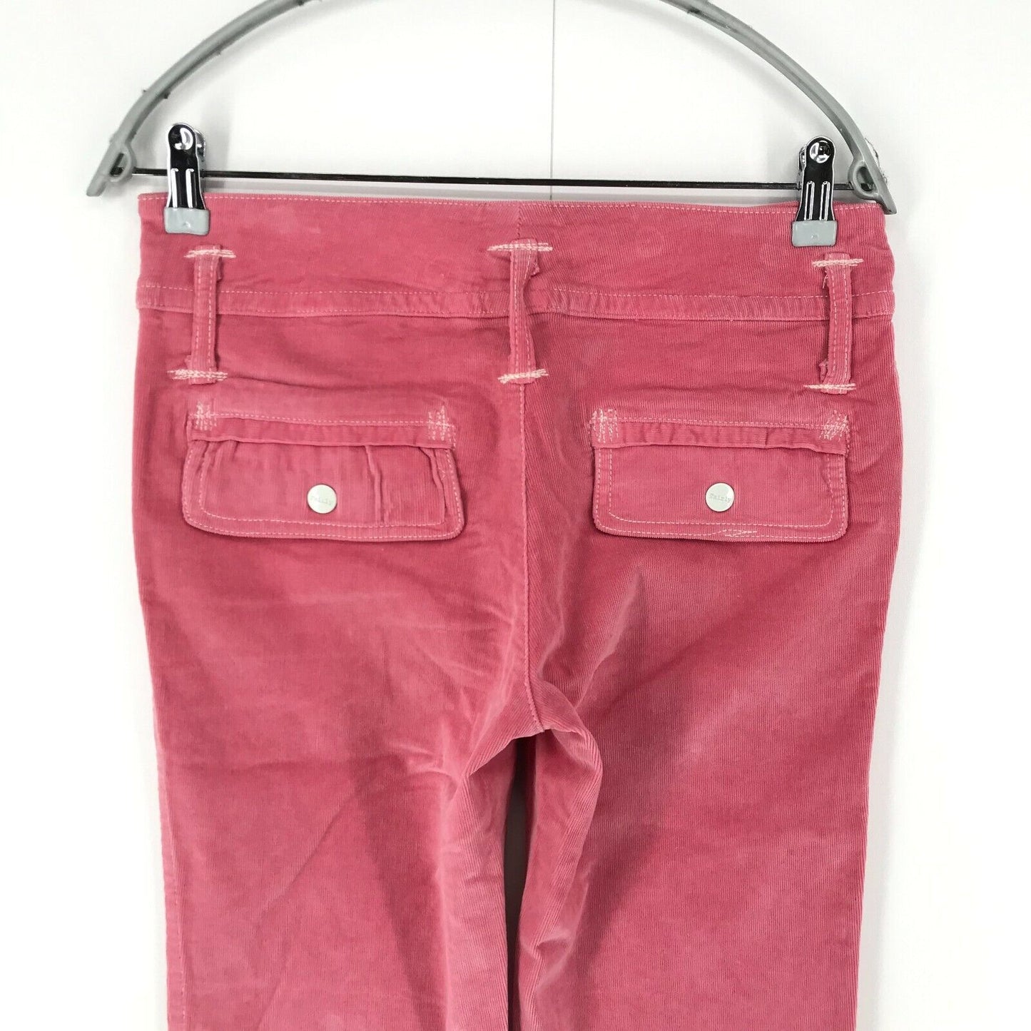 Fairly Women Pink Regular Straight Fit Corduroy Trousers Size 40 / W29