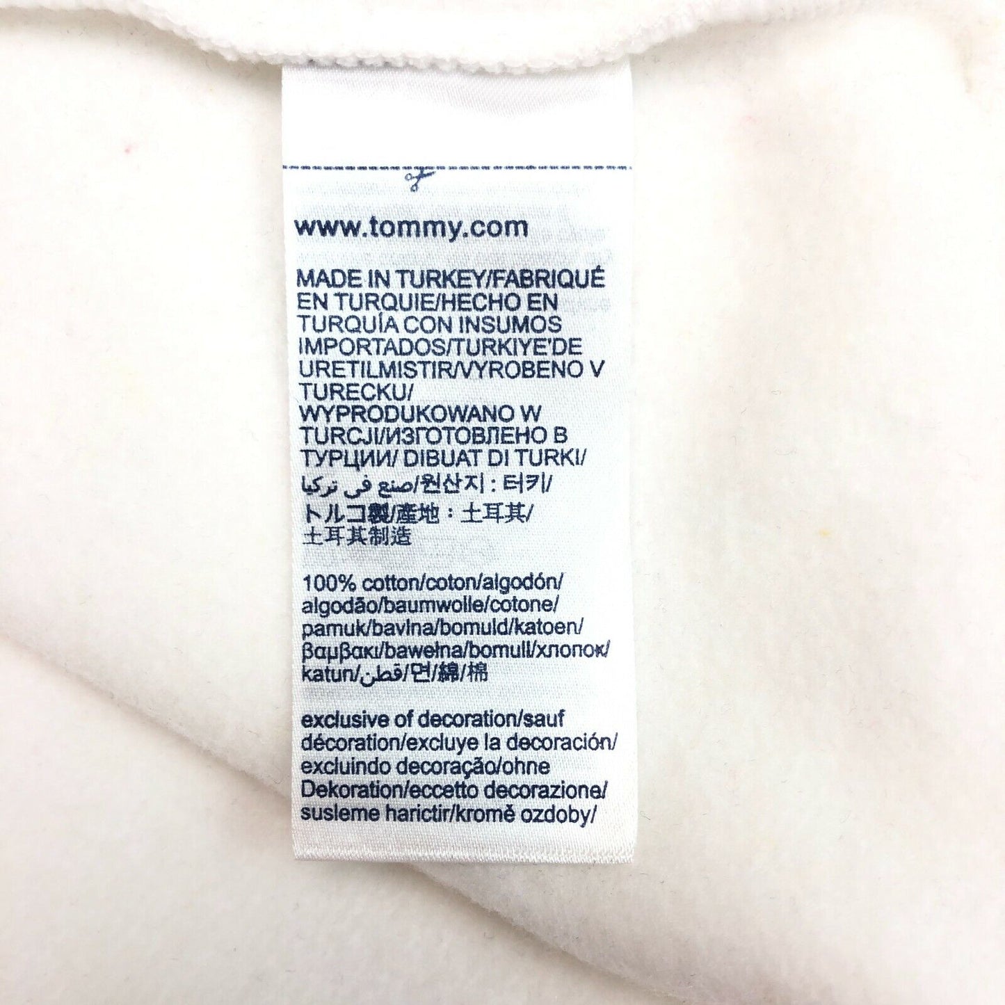 TOMMY HILFIGER Weißer Pullover mit Rundhalsausschnitt, Größe S