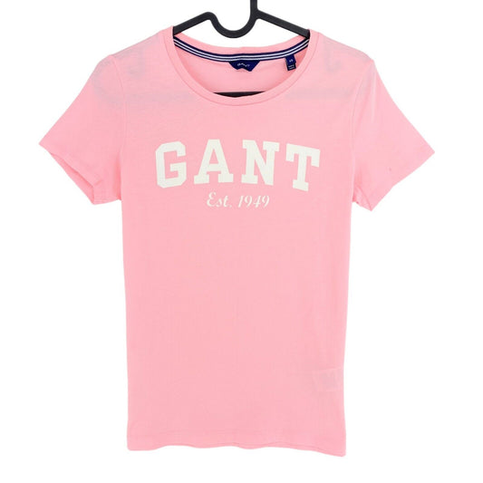 GANT T-shirt à col rond avec logo rose clair taille XS