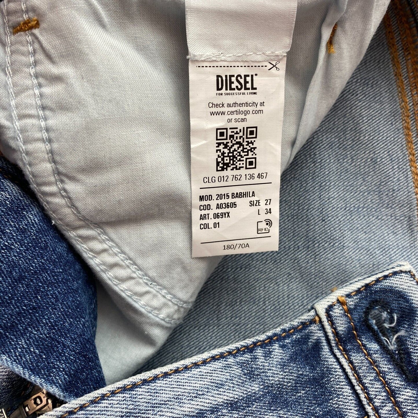 Diesel BABHILA Damen Jeans in Skinny-Fit, Blau, Größe W27 L34