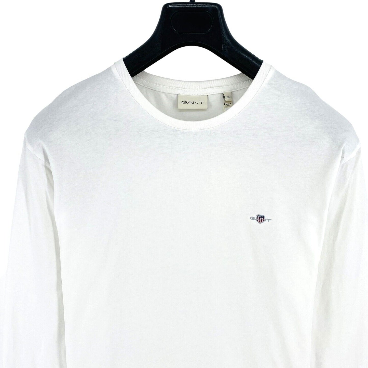 GANT White Shield Crew Neck Long Sleeves T Shirt Size XL