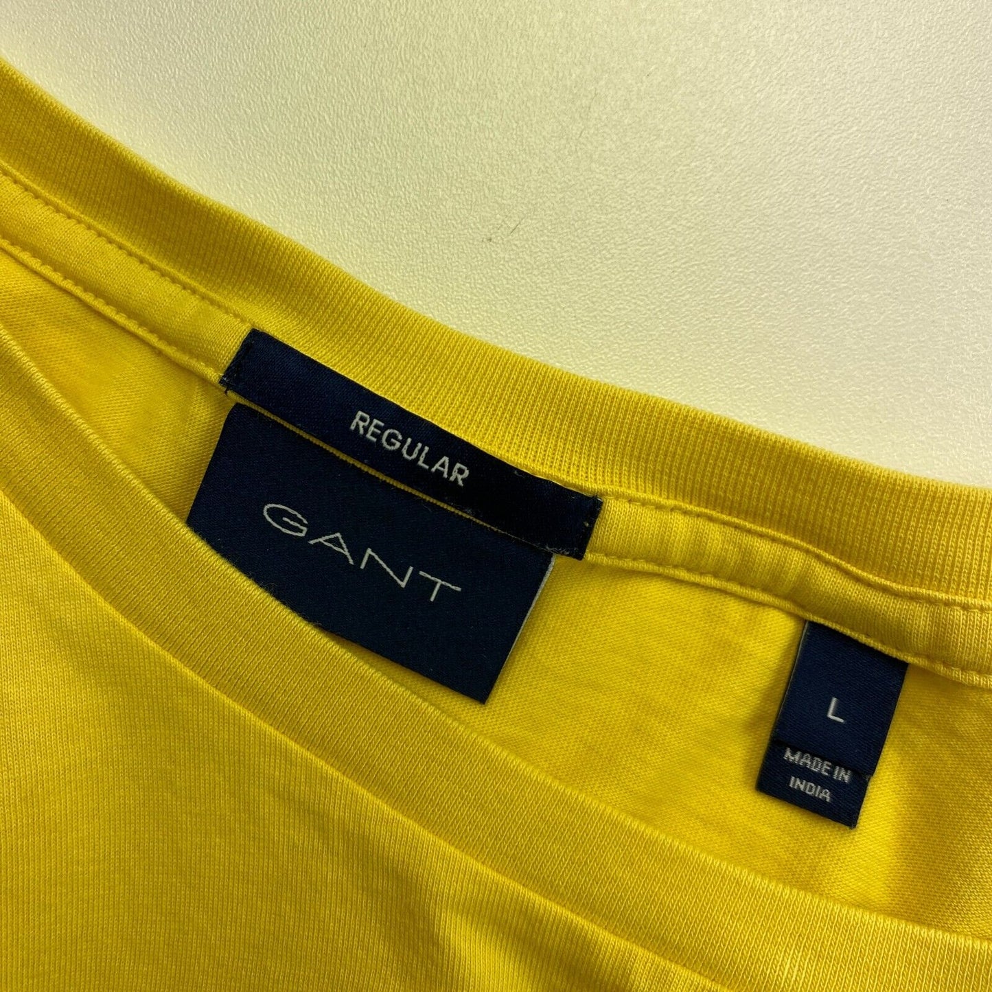 GANT Yellow Original Regular Fit Crew Neck T Shirt Size L