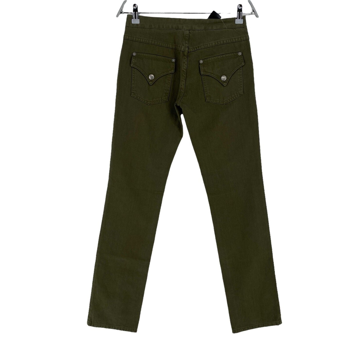 SISLEY Dark Green 100% Cotton Carpenter Pants Trousers Size 38 W27 L34