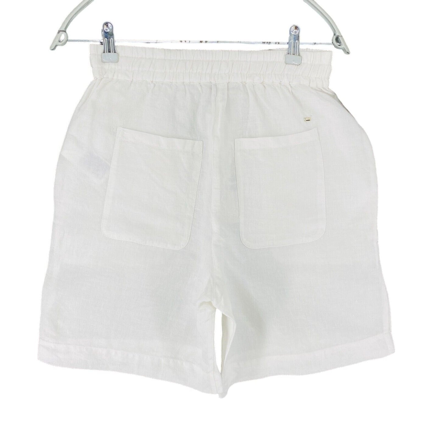 Tommy Hilfiger Women White Relaxed Fit Linen Shorts EUR 34 UK 6 US 2