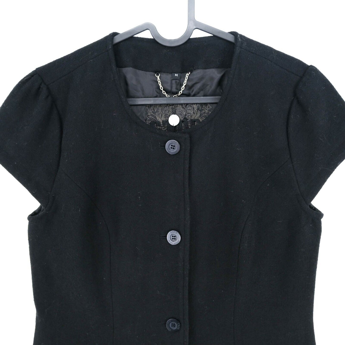 RRP €215 S`NOB Black Wool Blend Dress Size S M