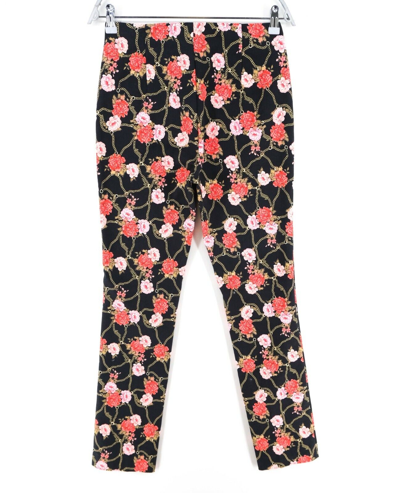 GUESS Black Floral Print Pants Trousers Size 38