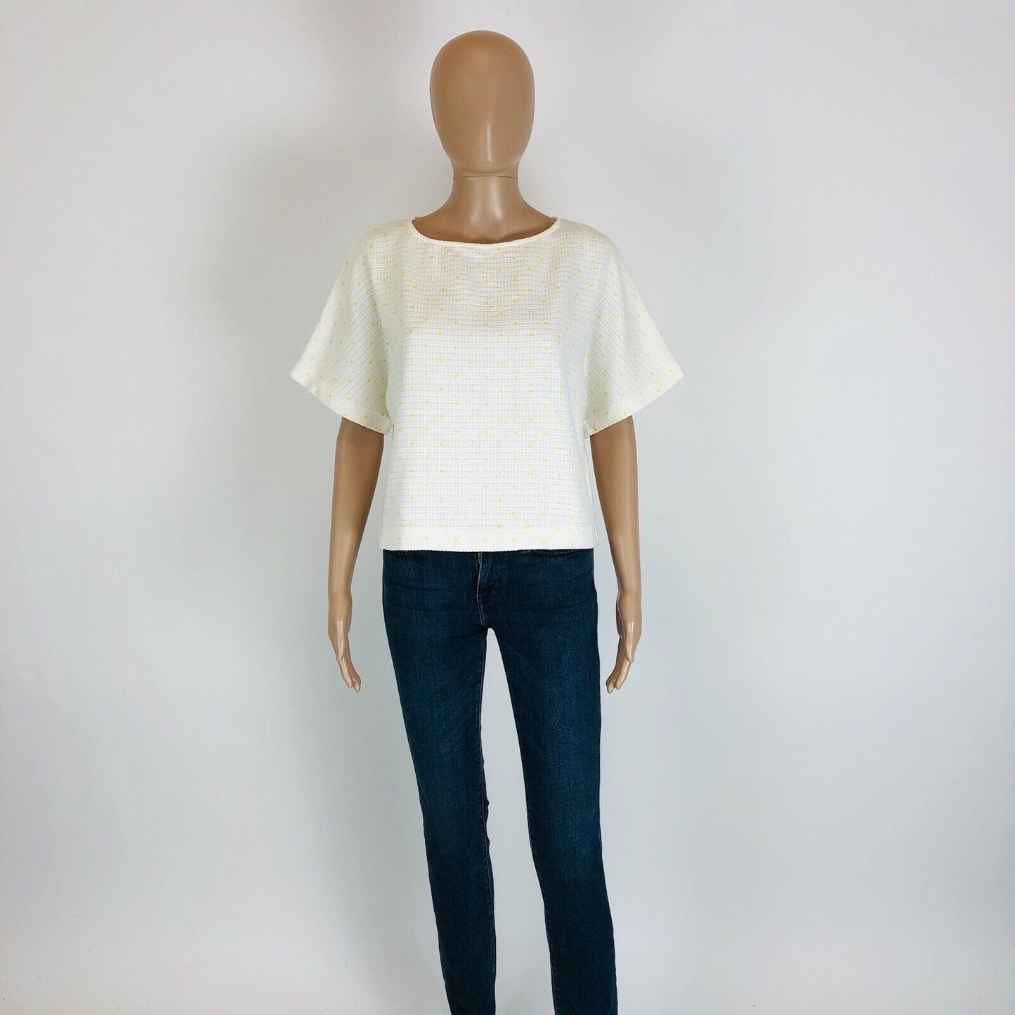 ZARA Blanc T-shirt à manches courtes Top Blouse Taille M