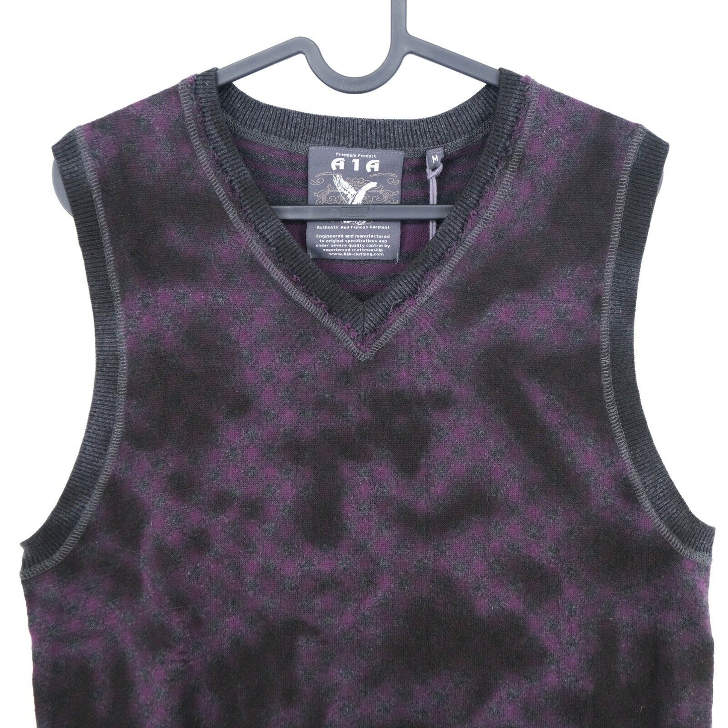 A1A Purple Sleeveless V Neck Sweater Pullover Vest Size S M