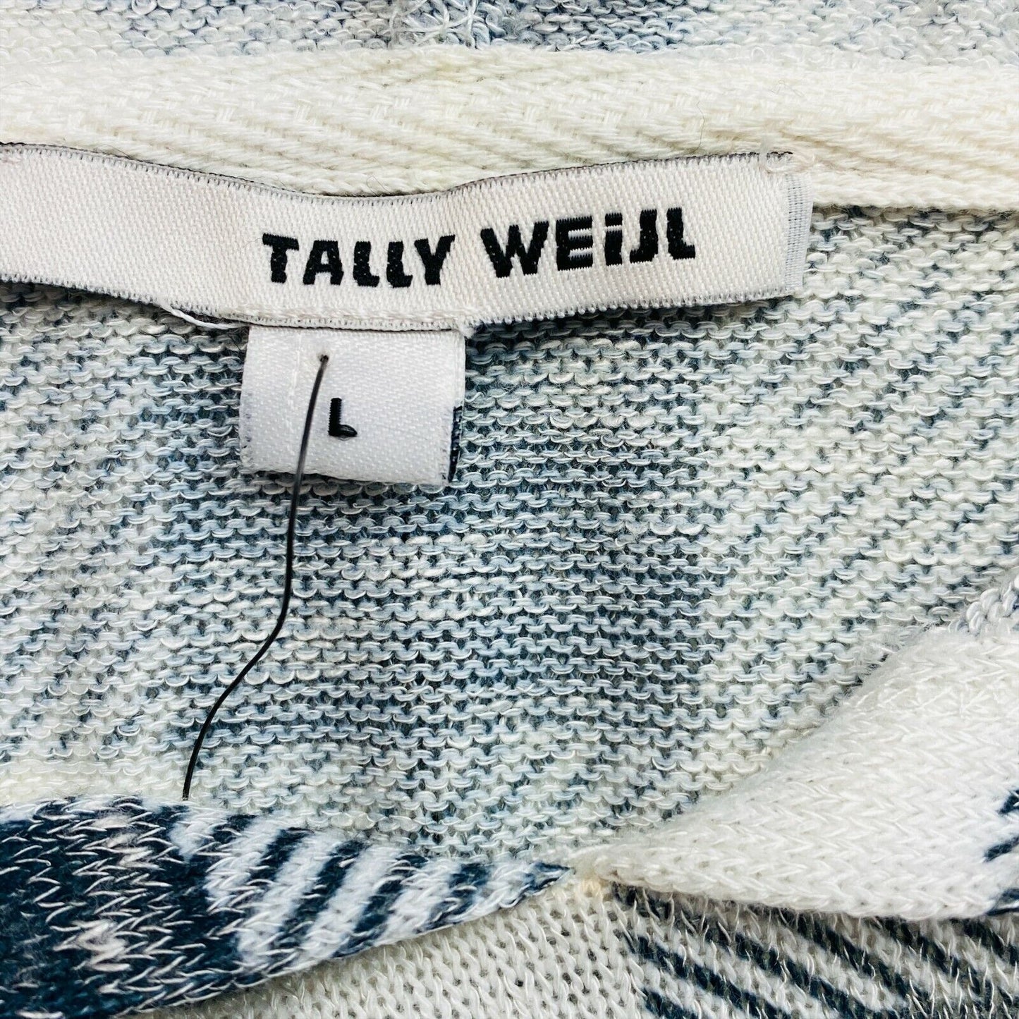 TALLY WEIJL Grey Check Long Sleeves Hooded Jumper Size L