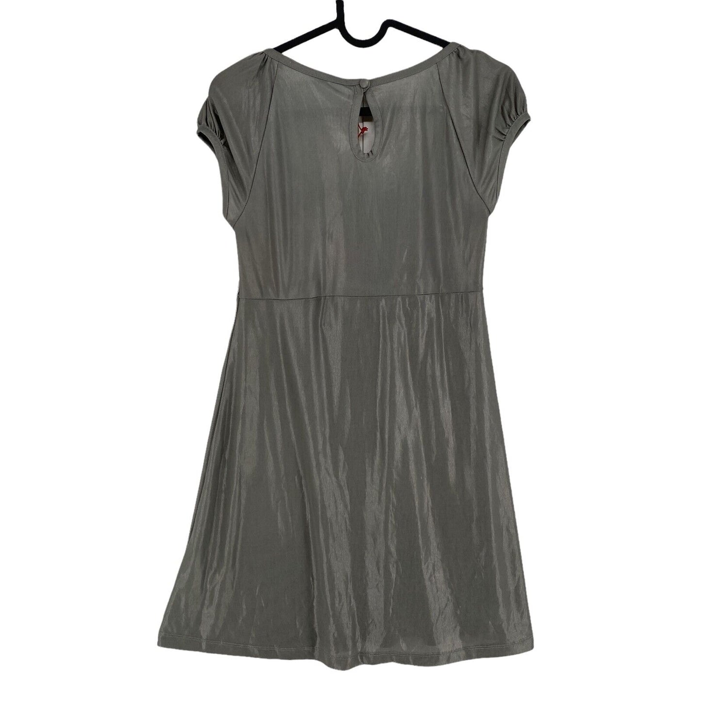 LTB Grey Short Sleeve Round Neck A-Line Dress Size L