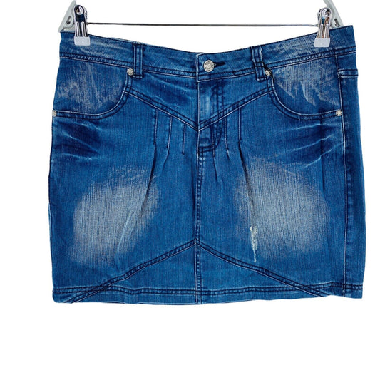 VUE SUR MER Jupe droite en denim mélangé de coton bleu Taille EU 42 UK 14 US 12