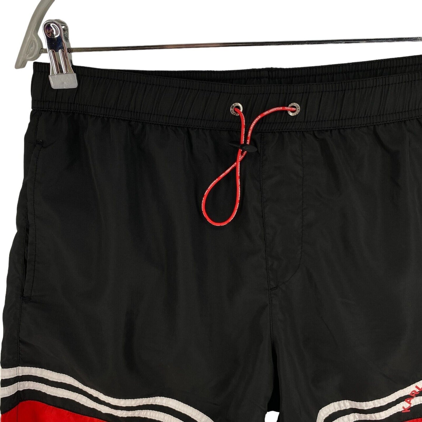 KARL LAGERFELD Beachwear Schwarze kurze Badehose Shorts Größe L