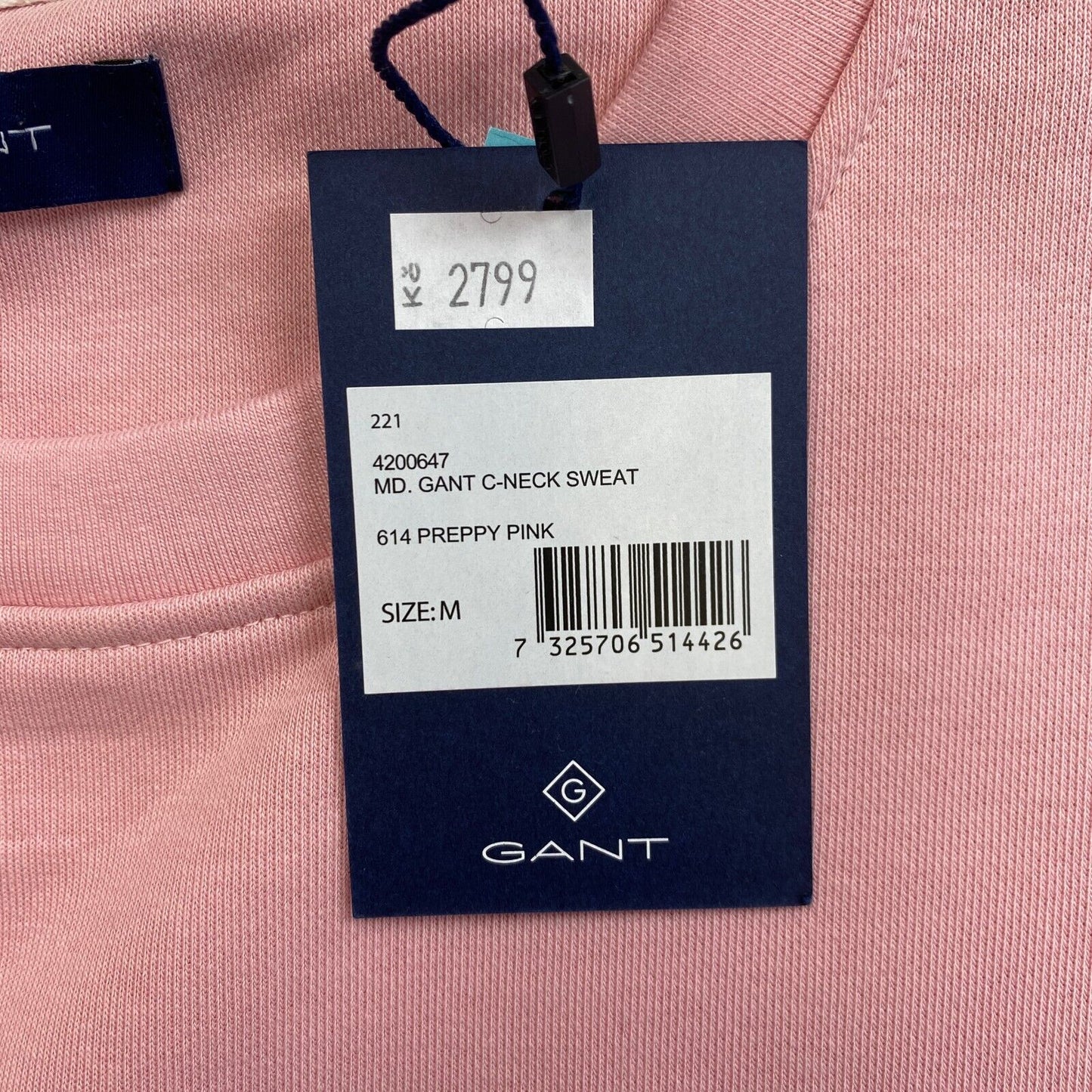 GANT Pink Logo Crew Neck Sweater Jumper Size M