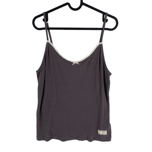 ODD MOLLY Women Grey Drop Needle Slip Tank Top Size 2 / M