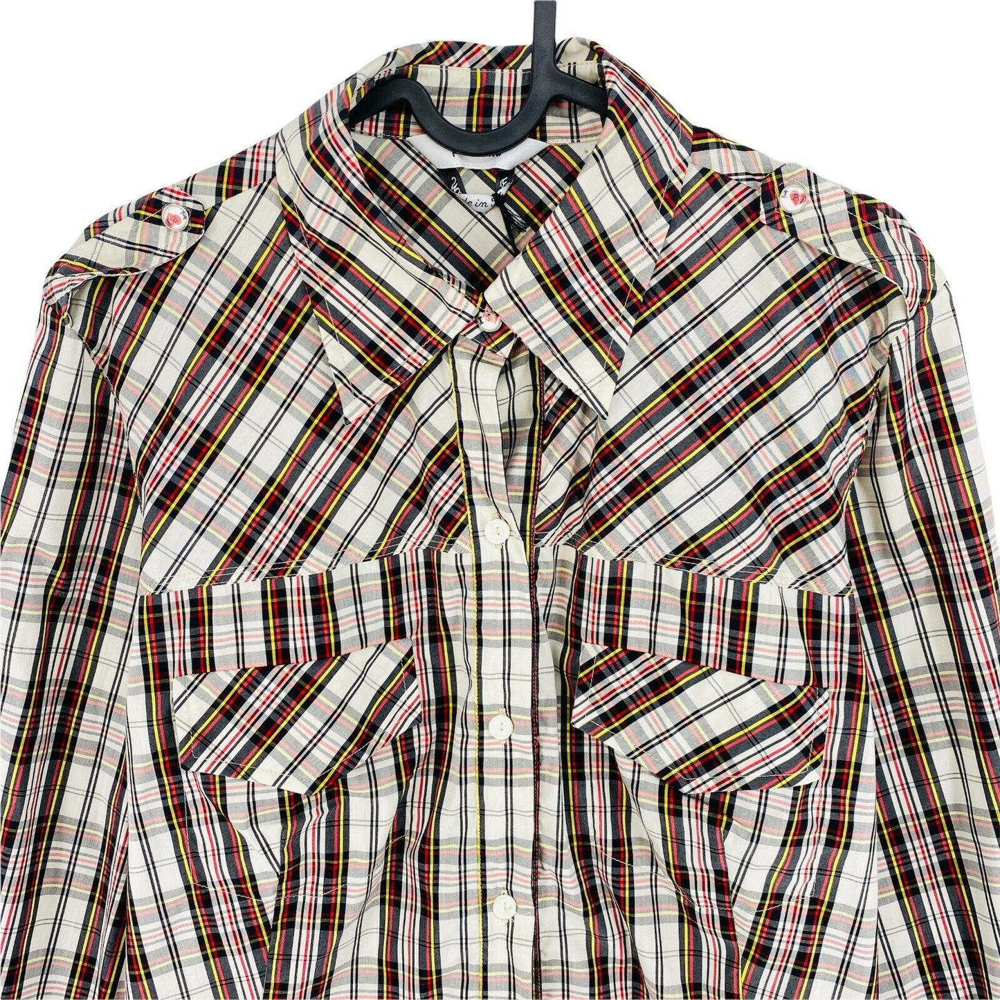 RRP €125 PERSONA Brown Check Print Shirt Size EU 38 UK 10 US 8