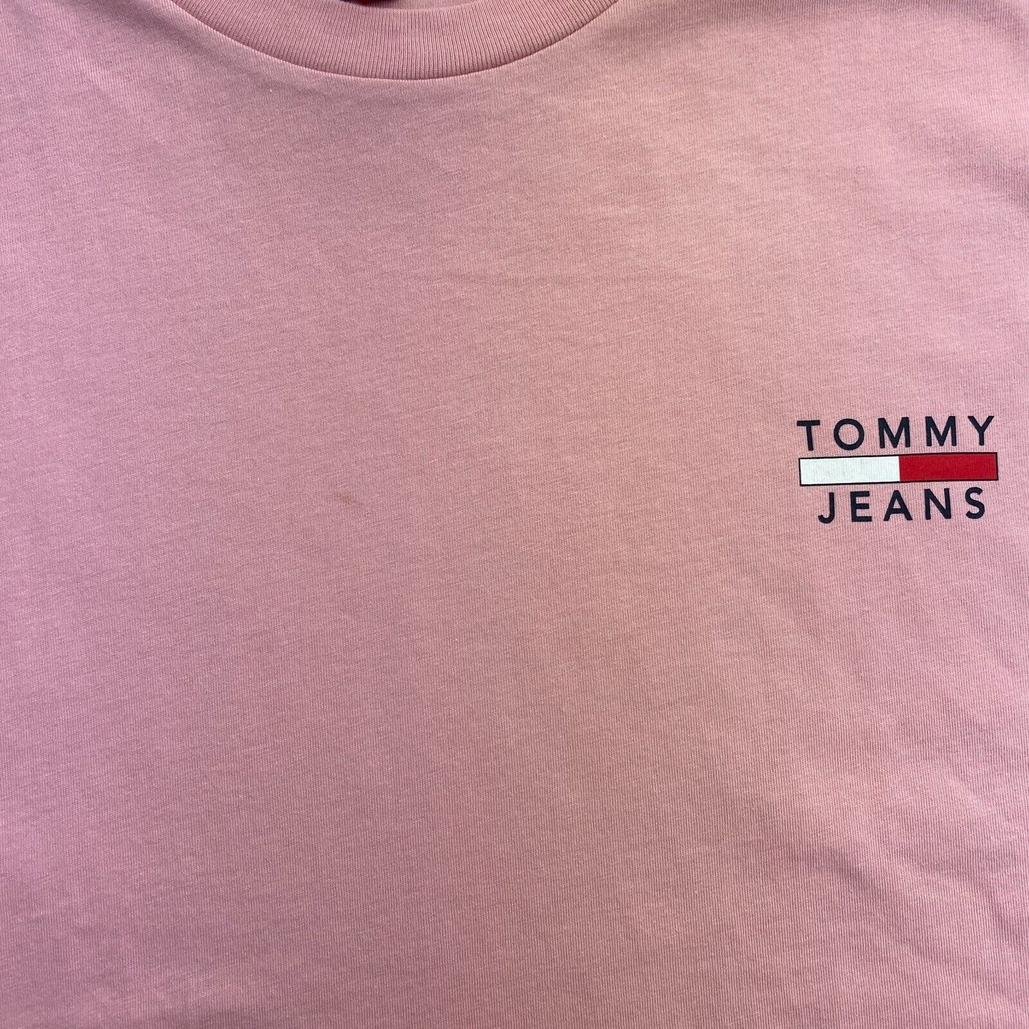 TOMMY HILFIGER JEANS Men Pink Logo Short Sleeve Crew Neck T-Shirt Size 2XL XXL