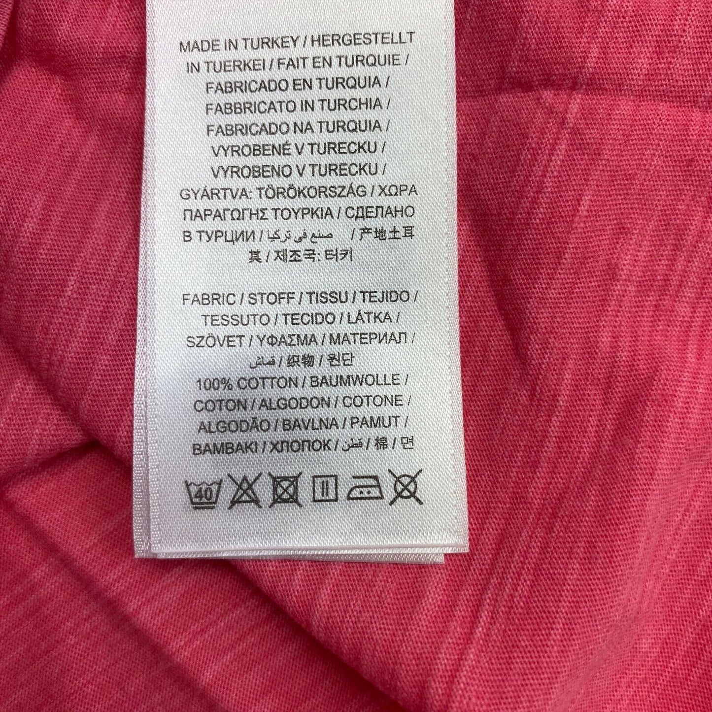 GANT T-Shirt mit V-Ausschnitt, sonnenverblasst, Pink, Größe S