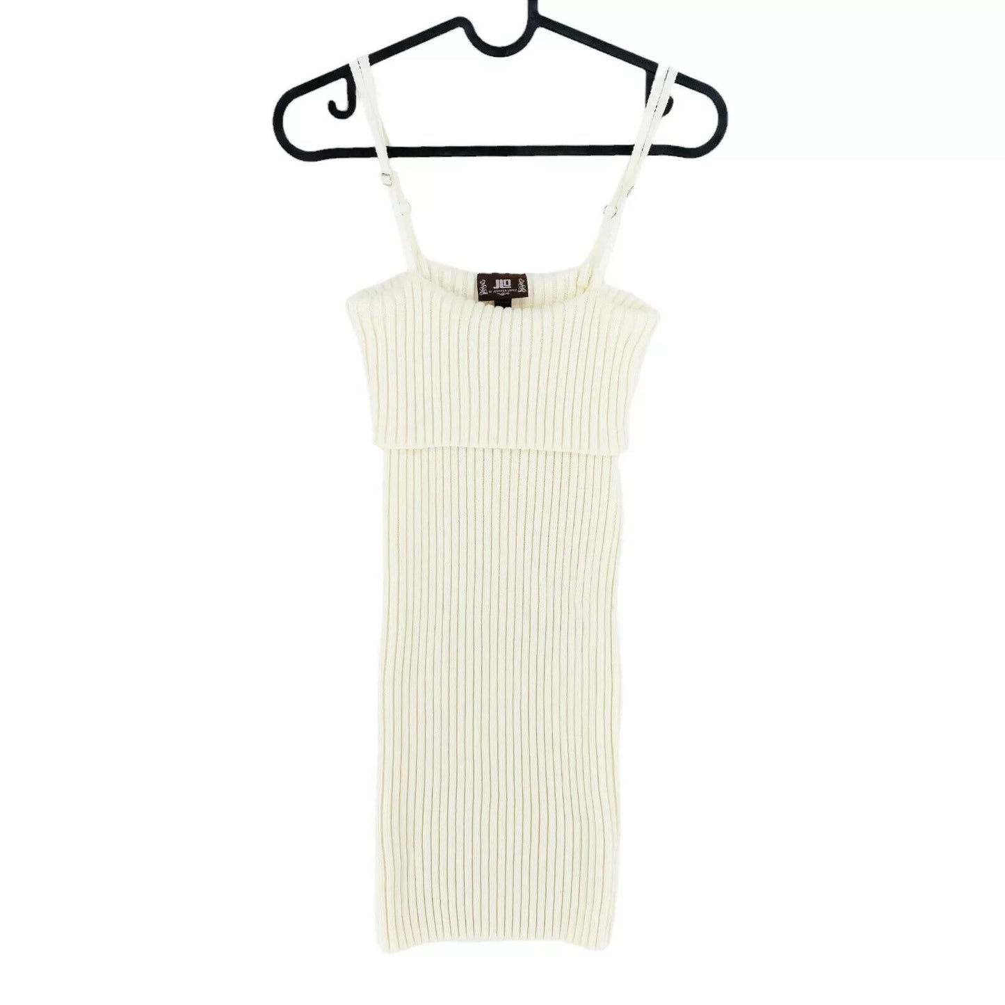 JLO By Jennifer Lopez White Knitted Tank Top Dress Size S UK 10