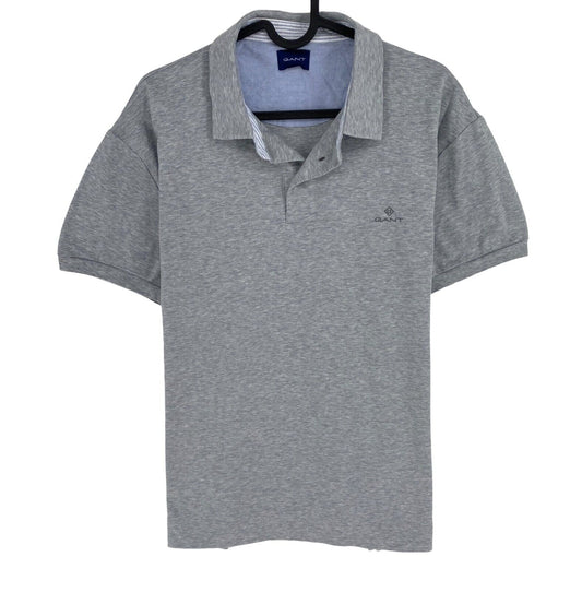 GANT Men Grey Mercerized Jersey Short Sleeve Rugger Polo Shirt Size M