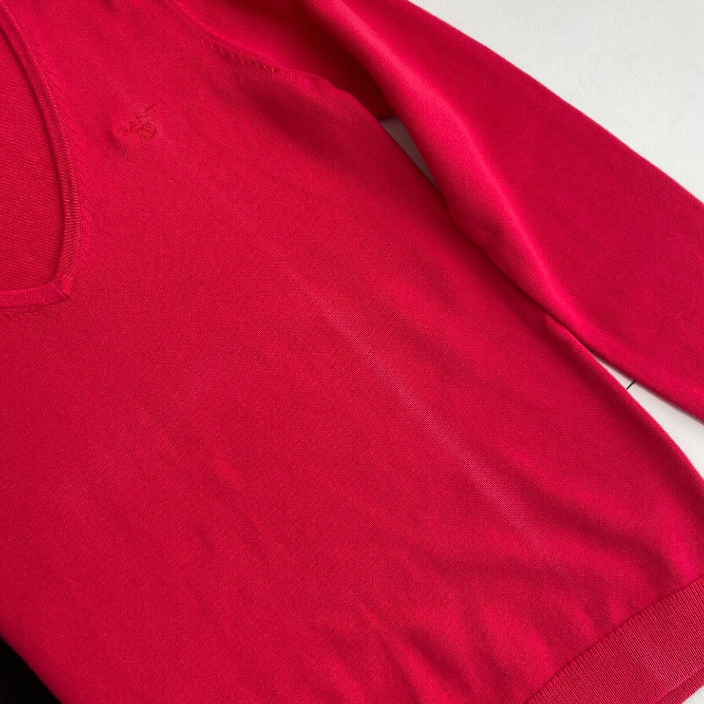 GANT Rouge Coton Léger Col V Pull Pull Pull Taille XS