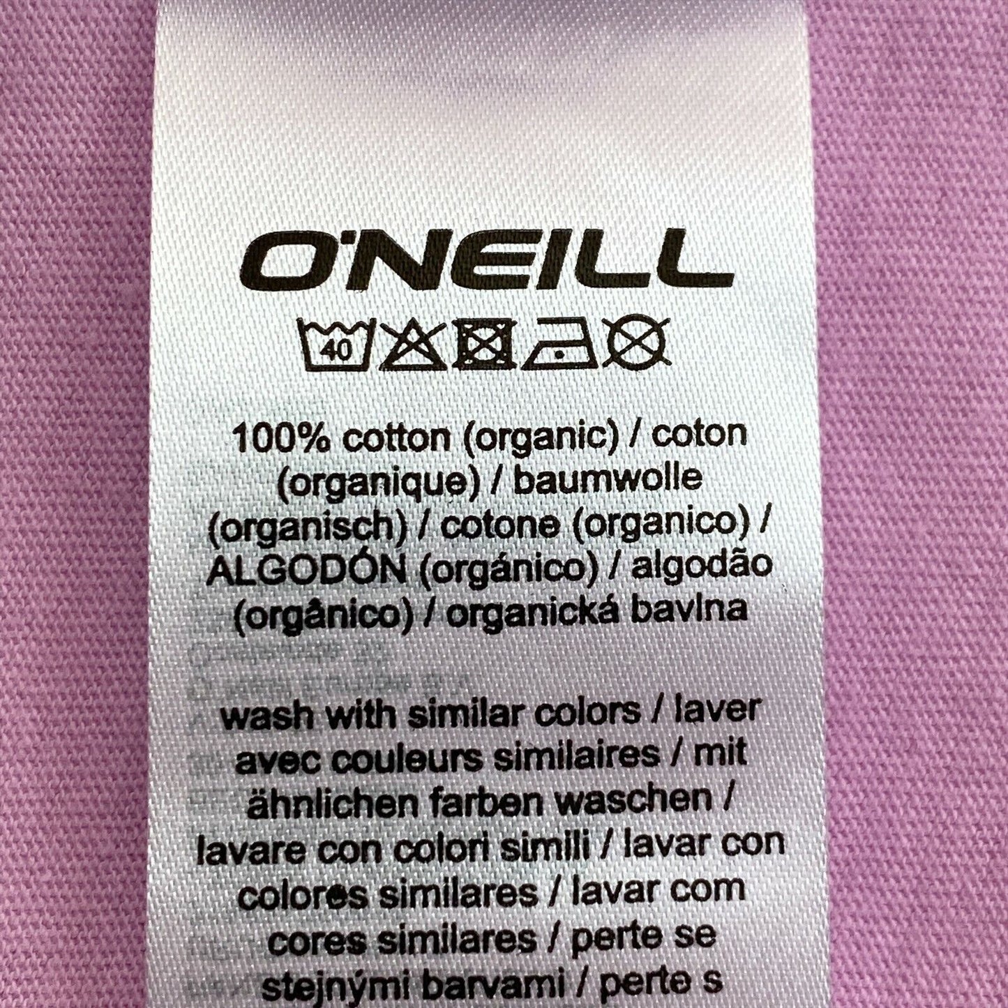 O`NEILL Pink LM High Summer Original Print Crew Neck T Shirt Size M